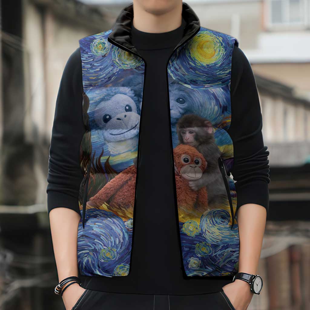 Baby Monkey Punch Personalized Sleeveless Puffer Jacket Starry Night Inspired