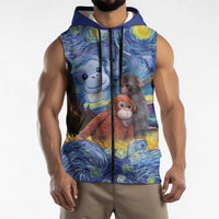 Baby Monkey Punch Personalized Sleeveless Zip Hoodie Starry Night Inspired