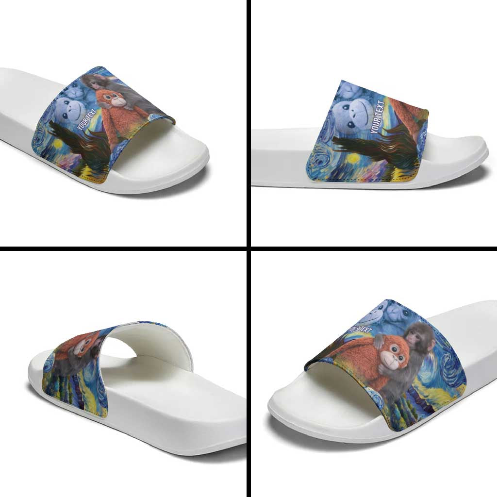 Baby Monkey Punch Personalized Slide Sandals Starry Night Inspired