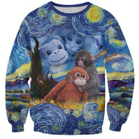 Baby Monkey Punch Personalized Sweatshirt Starry Night Inspired