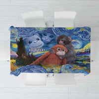 Baby Monkey Punch Personalized Tablecloth Starry Night Inspired