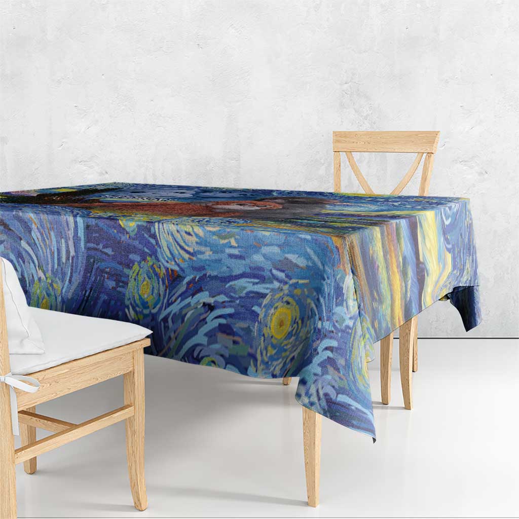 Baby Monkey Punch Personalized Tablecloth Starry Night Inspired