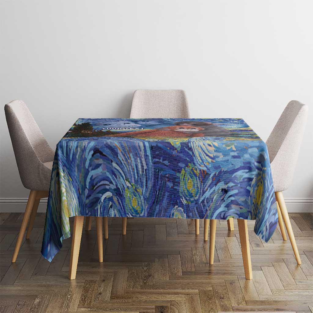 Baby Monkey Punch Personalized Tablecloth Starry Night Inspired