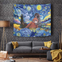 Baby Monkey Punch Personalized Tapestry Starry Night Inspired