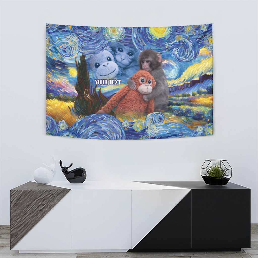 Baby Monkey Punch Personalized Tapestry Starry Night Inspired