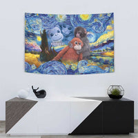 Baby Monkey Punch Personalized Tapestry Starry Night Inspired