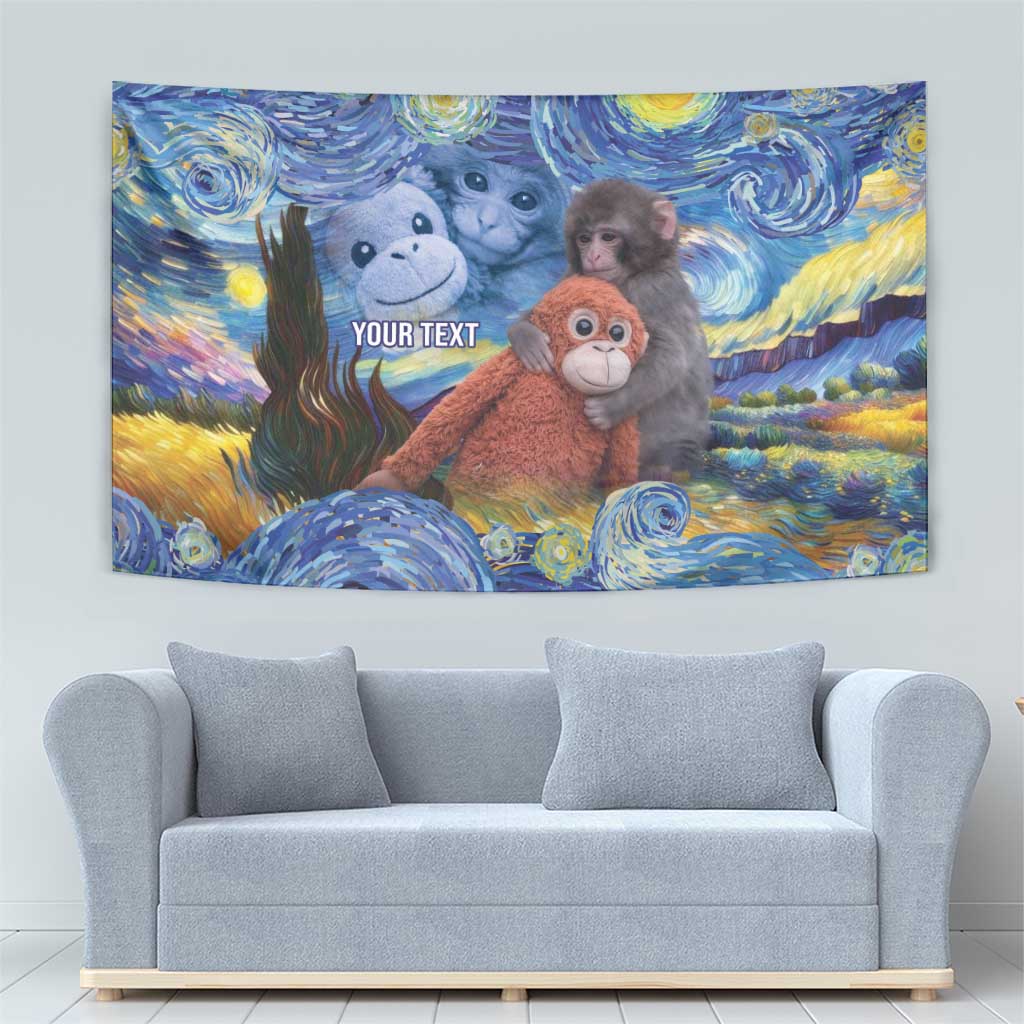 Baby Monkey Punch Personalized Tapestry Starry Night Inspired
