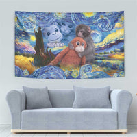 Baby Monkey Punch Personalized Tapestry Starry Night Inspired
