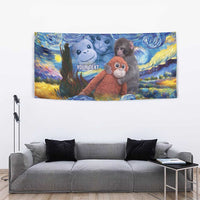 Baby Monkey Punch Personalized Tapestry Starry Night Inspired