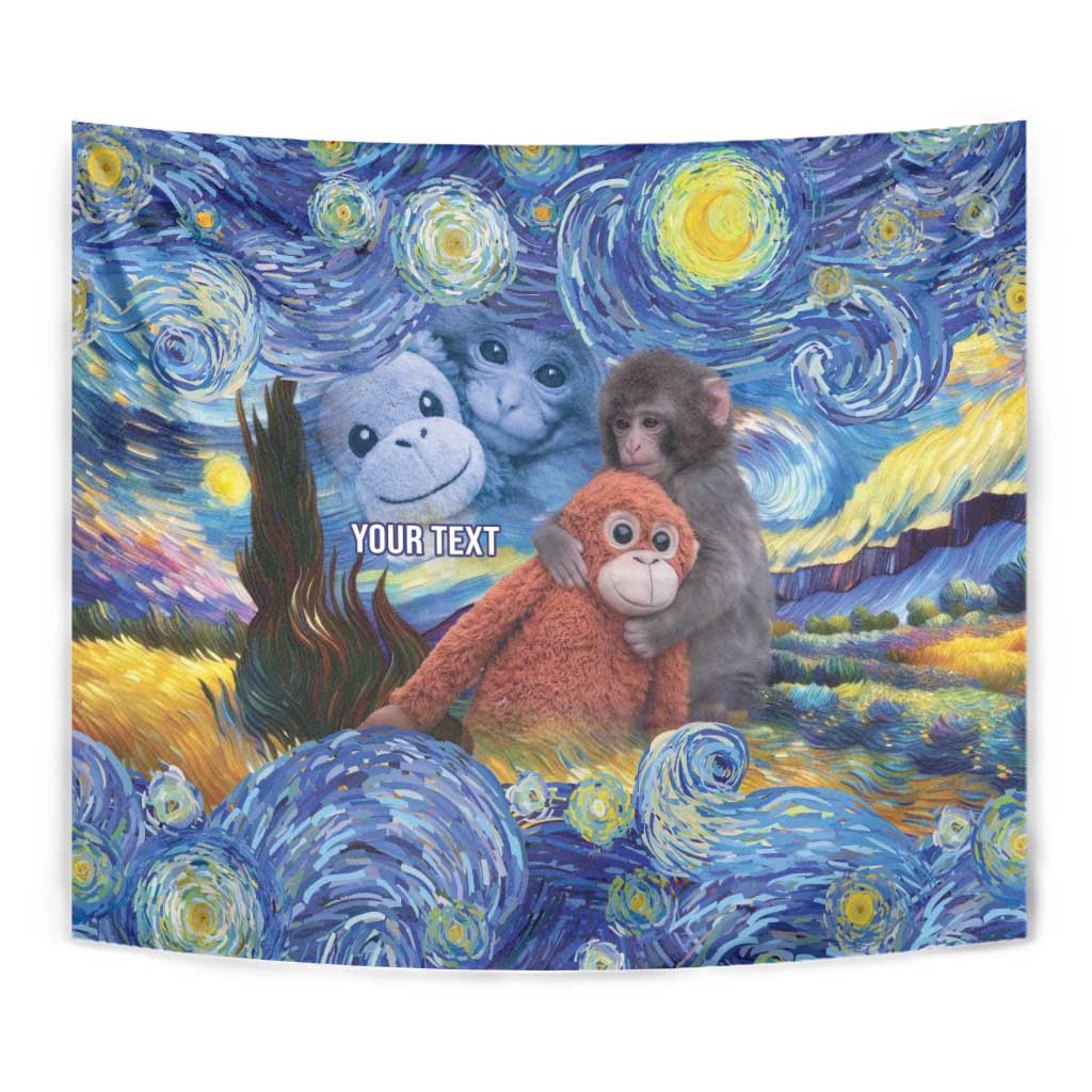 Baby Monkey Punch Personalized Tapestry Starry Night Inspired
