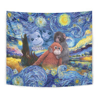 Baby Monkey Punch Personalized Tapestry Starry Night Inspired