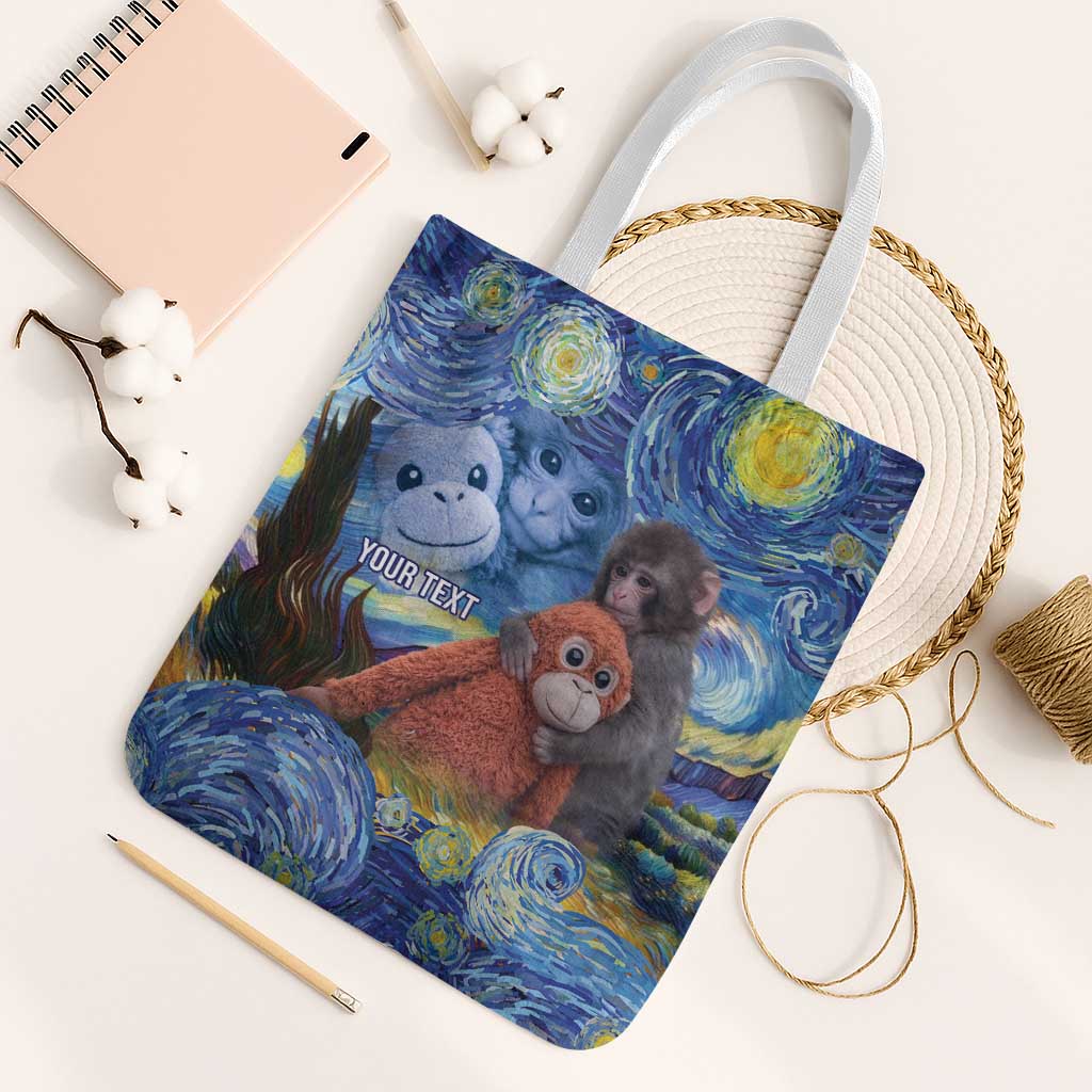 Baby Monkey Punch Personalized Tote Bag Starry Night Inspired