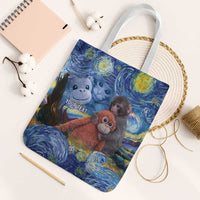 Baby Monkey Punch Personalized Tote Bag Starry Night Inspired