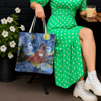 Baby Monkey Punch Personalized Tote Bag Starry Night Inspired