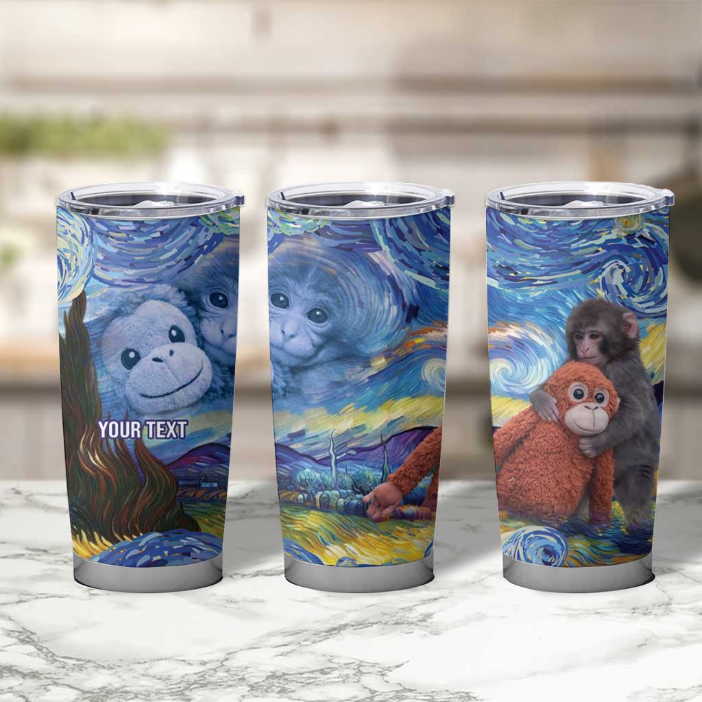 Baby Monkey Punch Personalized Tumbler Cup Starry Night Inspired