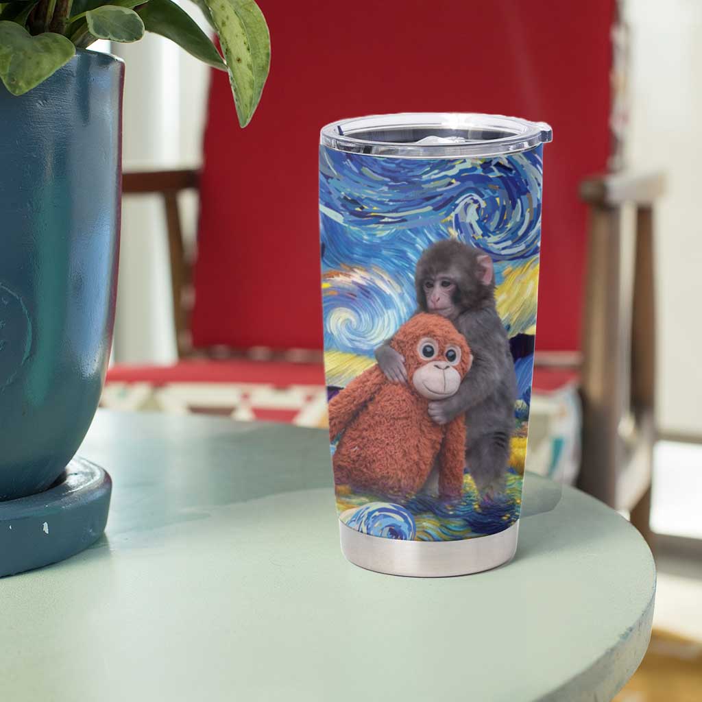 Baby Monkey Punch Personalized Tumbler Cup Starry Night Inspired
