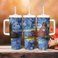 Baby Monkey Punch Personalized Tumbler With Handle Starry Night Inspired