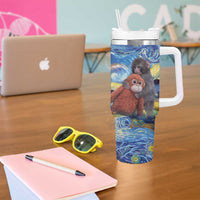 Baby Monkey Punch Personalized Tumbler With Handle Starry Night Inspired