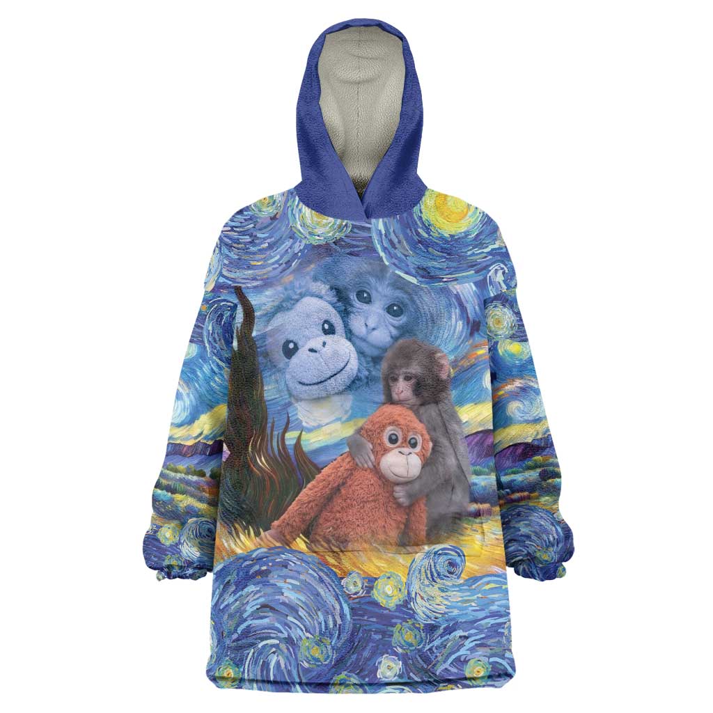 Baby Monkey Punch Personalized Wearable Blanket Hoodie Starry Night Inspired