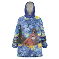 Baby Monkey Punch Personalized Wearable Blanket Hoodie Starry Night Inspired