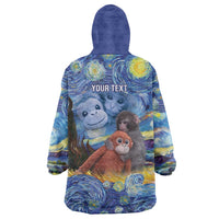 Baby Monkey Punch Personalized Wearable Blanket Hoodie Starry Night Inspired