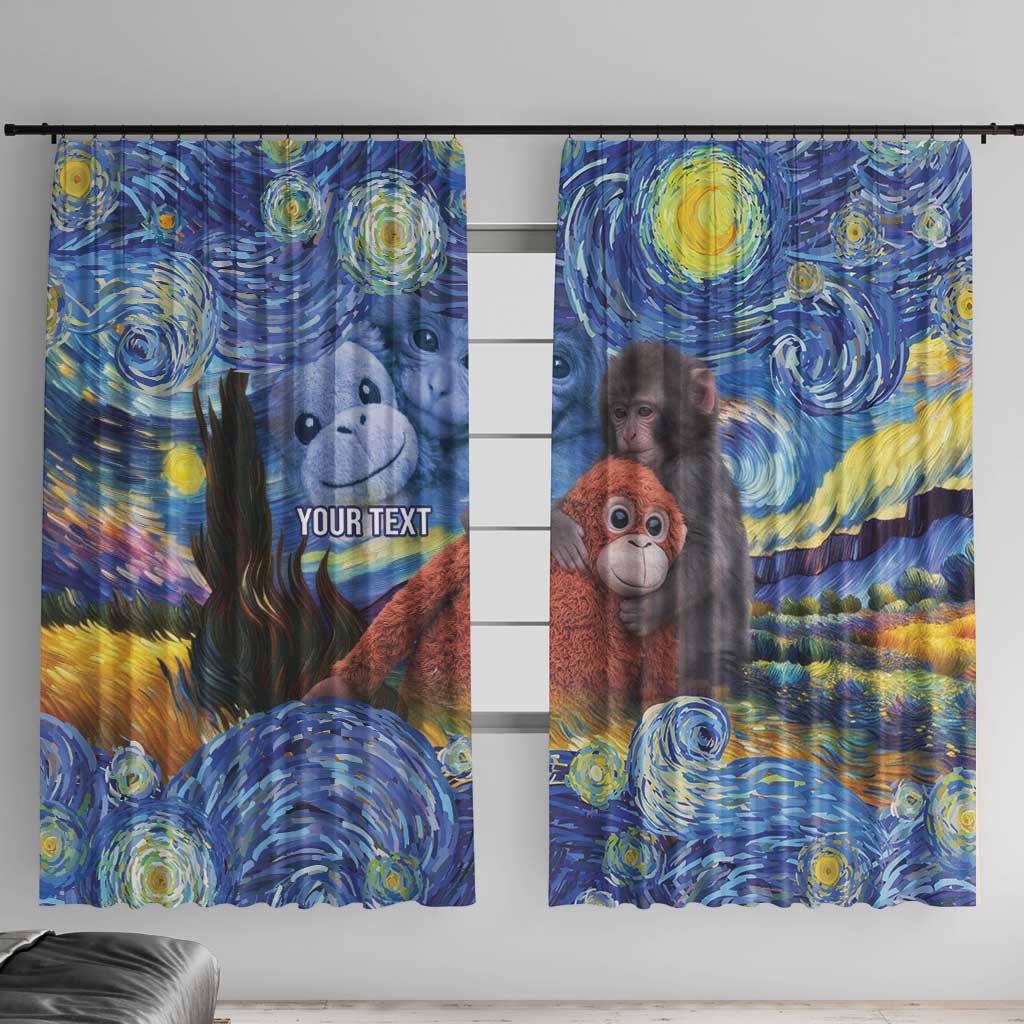 Baby Monkey Punch Personalized Window Curtain Starry Night Inspired