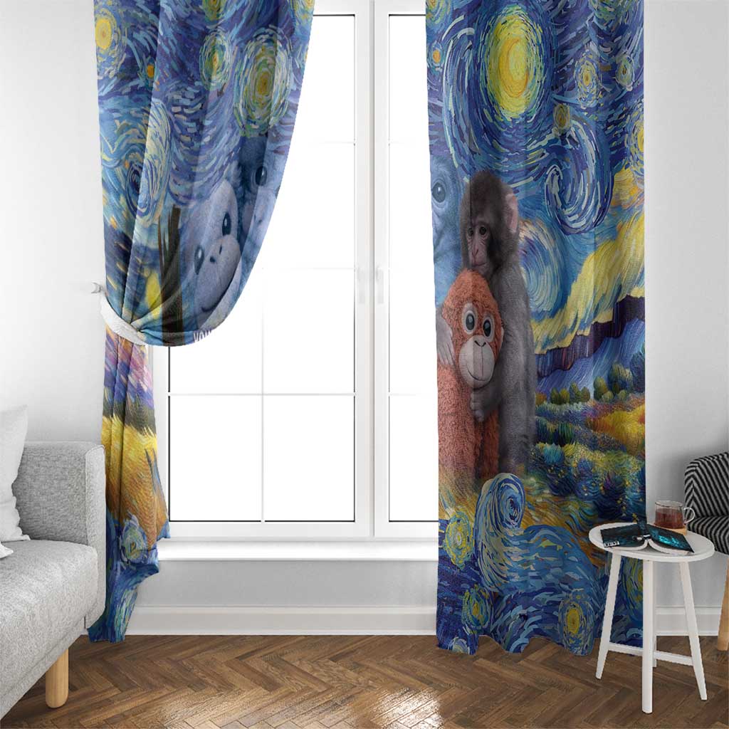 Baby Monkey Punch Personalized Window Curtain Starry Night Inspired