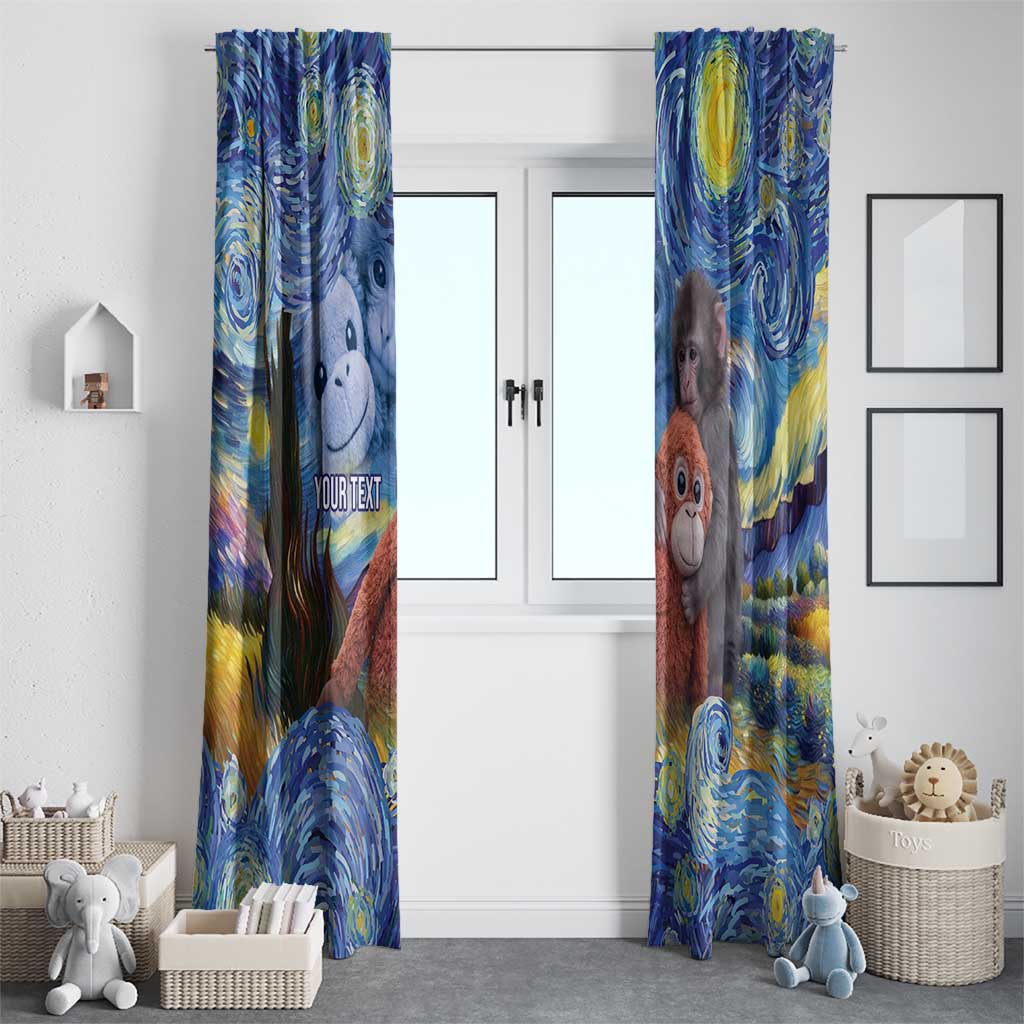 Baby Monkey Punch Personalized Window Curtain Starry Night Inspired
