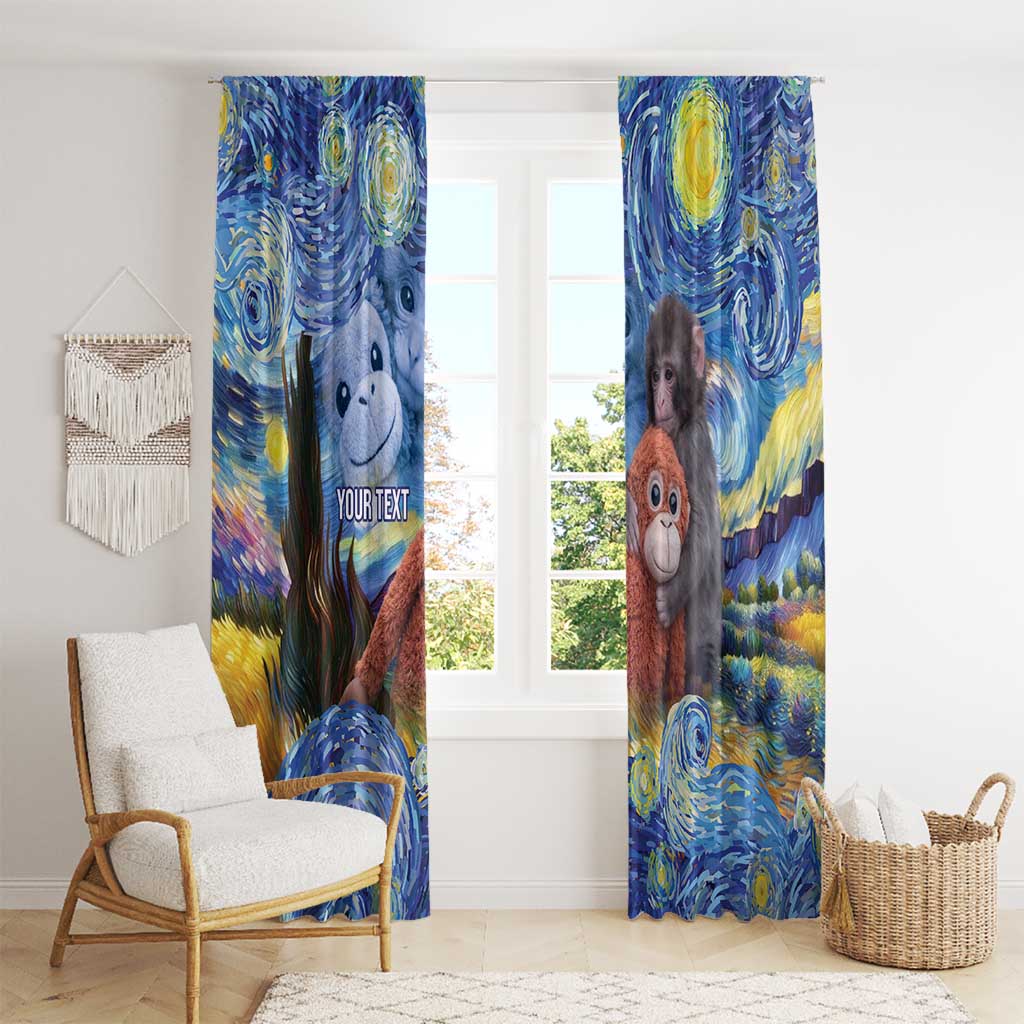 Baby Monkey Punch Personalized Window Curtain Starry Night Inspired
