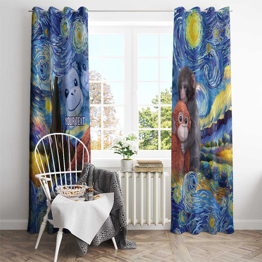 Baby Monkey Punch Personalized Window Curtain Starry Night Inspired