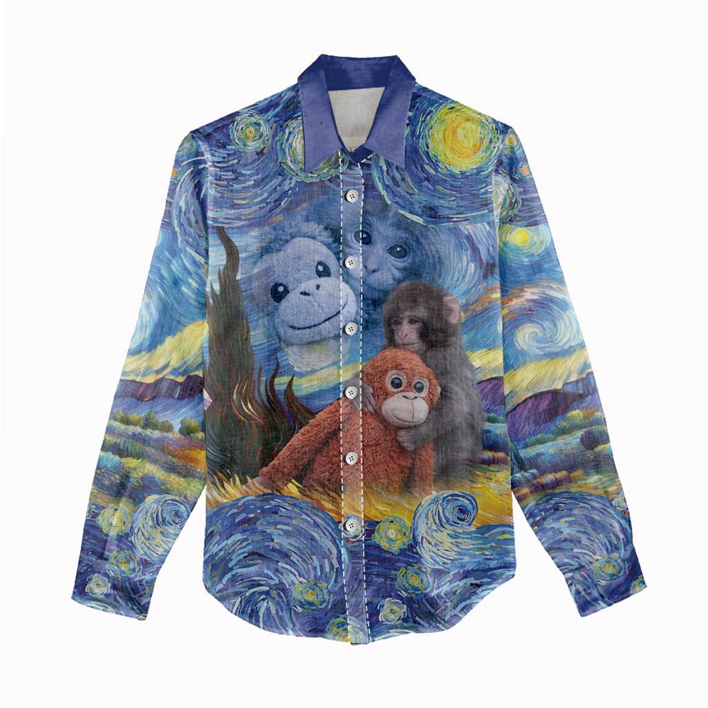 Baby Monkey Punch Personalized Women Casual Shirt Starry Night Inspired