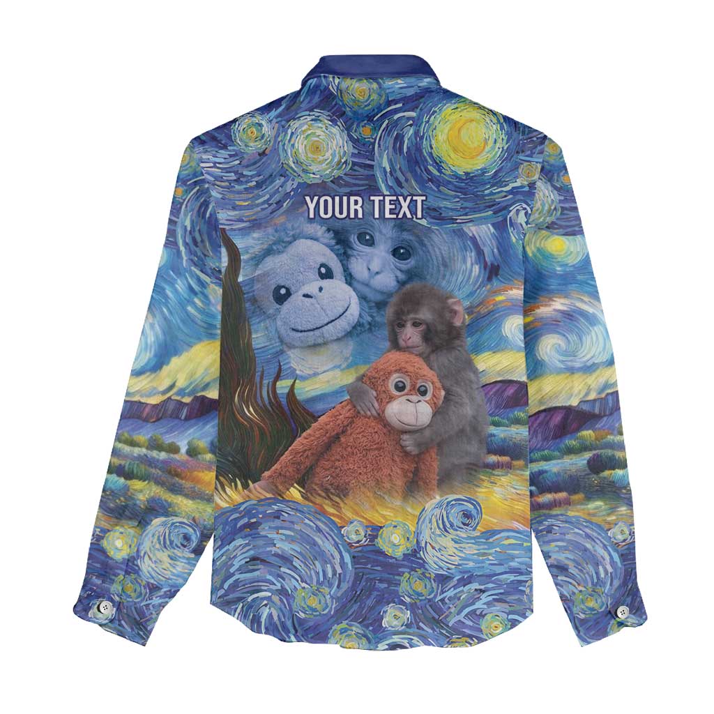 Baby Monkey Punch Personalized Women Casual Shirt Starry Night Inspired