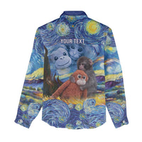 Baby Monkey Punch Personalized Women Casual Shirt Starry Night Inspired