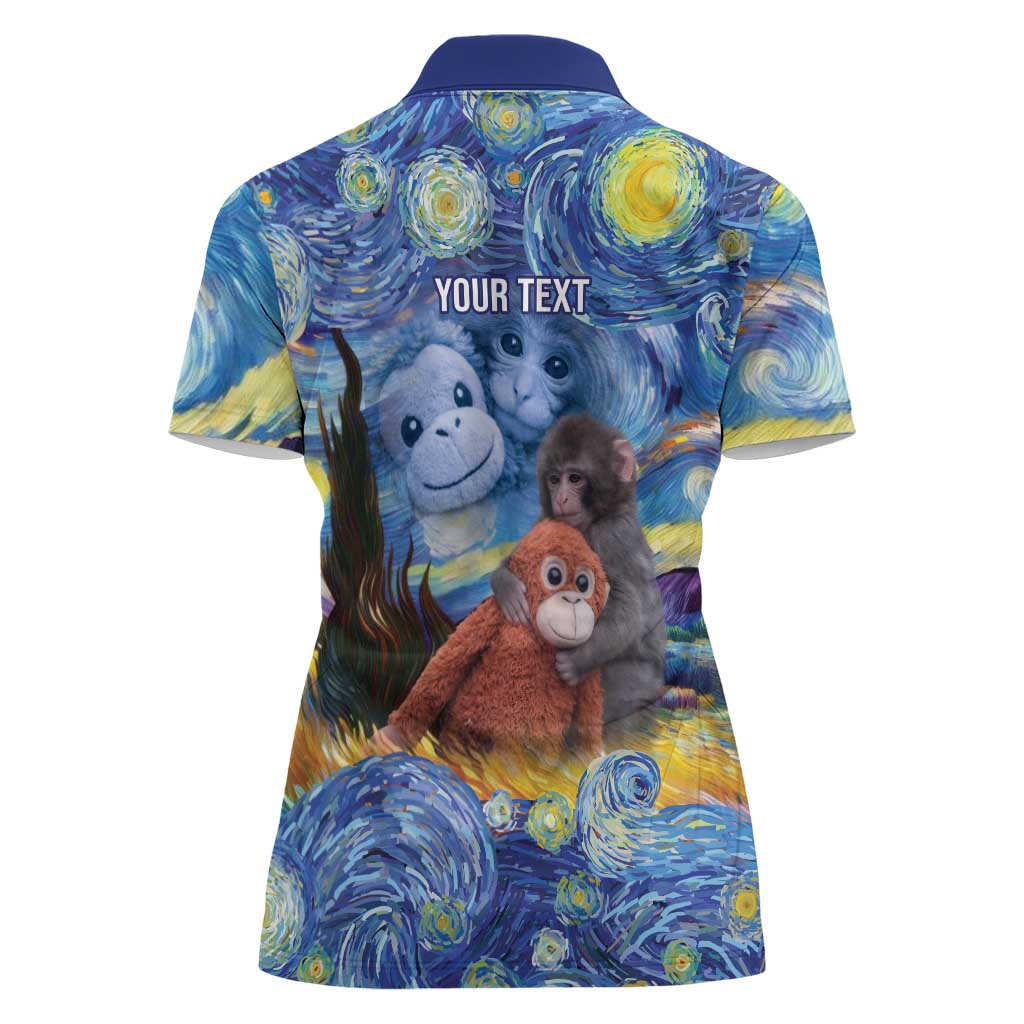 Baby Monkey Punch Personalized Women Polo Shirt Starry Night Inspired