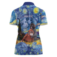 Baby Monkey Punch Personalized Women Polo Shirt Starry Night Inspired