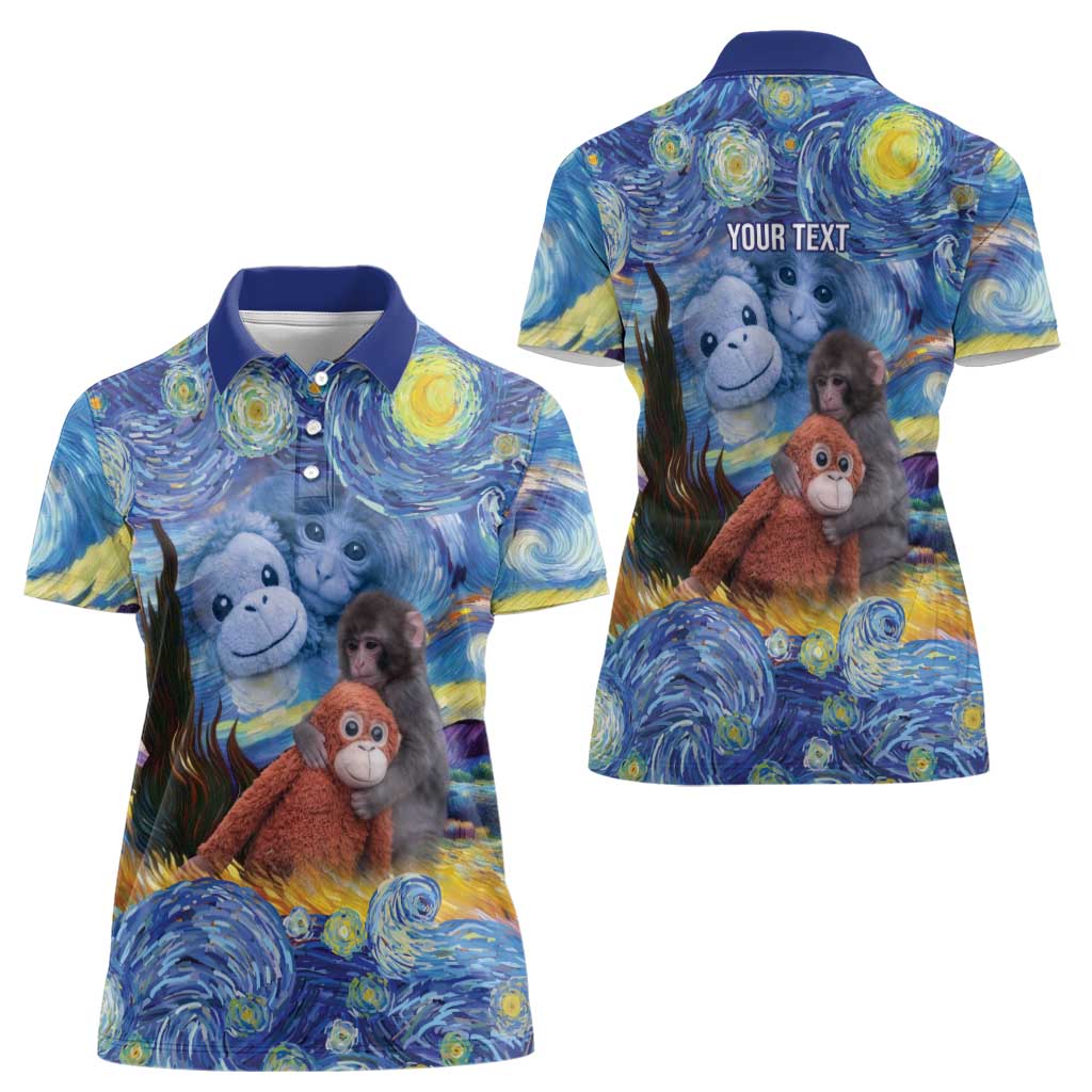 Baby Monkey Punch Personalized Women Polo Shirt Starry Night Inspired