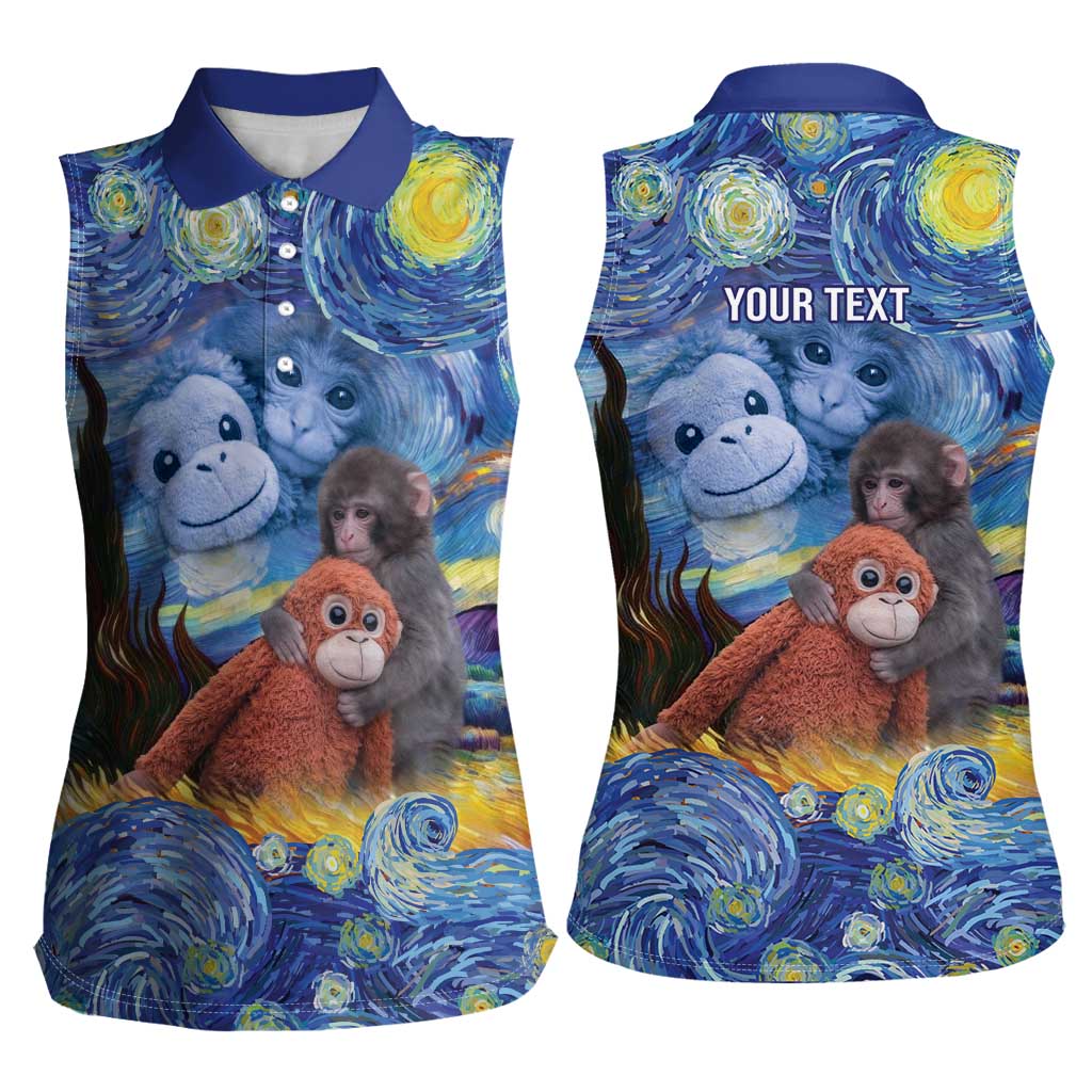 Baby Monkey Punch Personalized Women Sleeveless Polo Shirt Starry Night Inspired