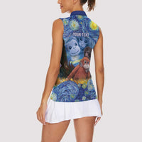 Baby Monkey Punch Personalized Women Sleeveless Polo Shirt Starry Night Inspired