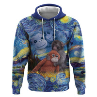 Baby Monkey Punch Personalized Zip Hoodie Starry Night Inspired
