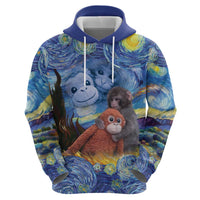 Baby Monkey Punch Personalized Zip Hoodie Starry Night Inspired