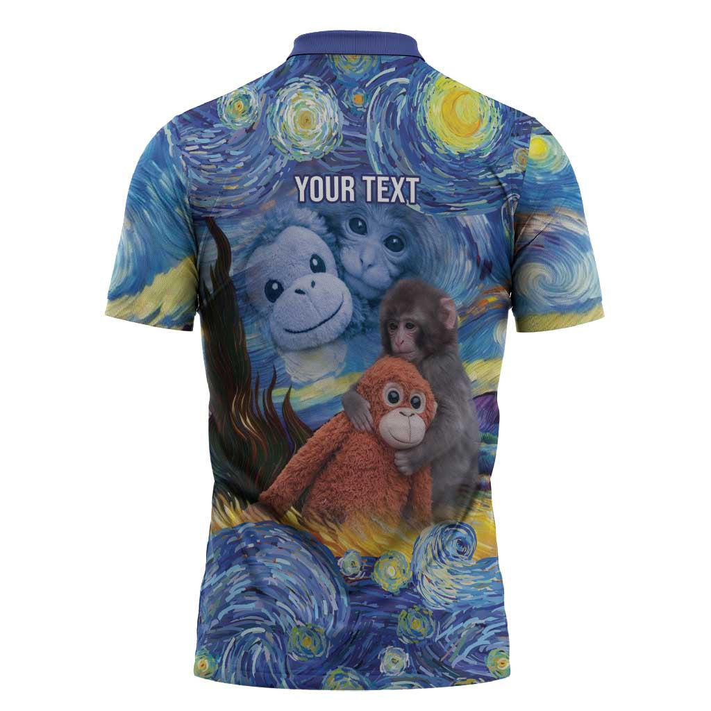 Baby Monkey Punch Personalized Zipper Polo Shirt Starry Night Inspired