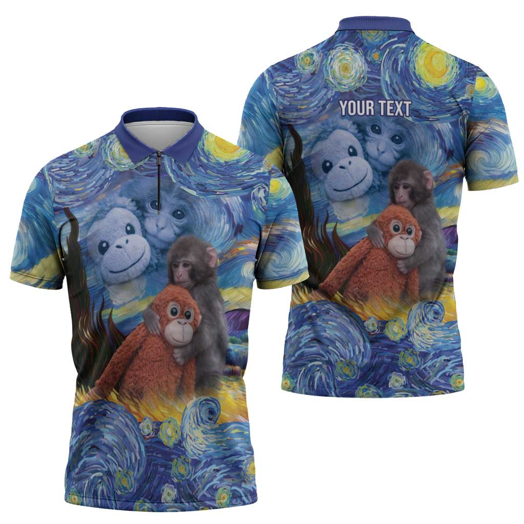 Baby Monkey Punch Personalized Zipper Polo Shirt Starry Night Inspired