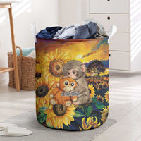 Baby Monkey Punch Personalized Laundry Basket Sunflower Field Oil Painting Style