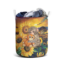 Baby Monkey Punch Personalized Laundry Basket Sunflower Field Oil Painting Style