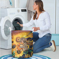 Baby Monkey Punch Personalized Laundry Basket Sunflower Field Oil Painting Style
