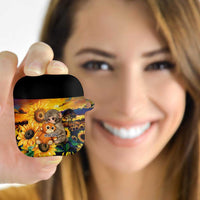 Baby Monkey Punch Personalized AirPods Case Sunflower Field Oil Painting Style
