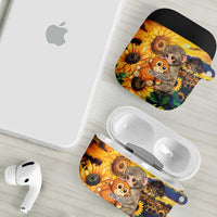 Baby Monkey Punch Personalized AirPods Case Sunflower Field Oil Painting Style