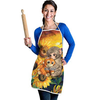 Baby Monkey Punch Personalized Apron Sunflower Field Oil Painting Style