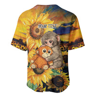 Baby Monkey Punch Personalized Baseball Jersey Sunflower Field Oil Painting Style