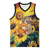 Baby Monkey Punch Personalized Basketball Jersey Sunflower Field Oil Painting Style